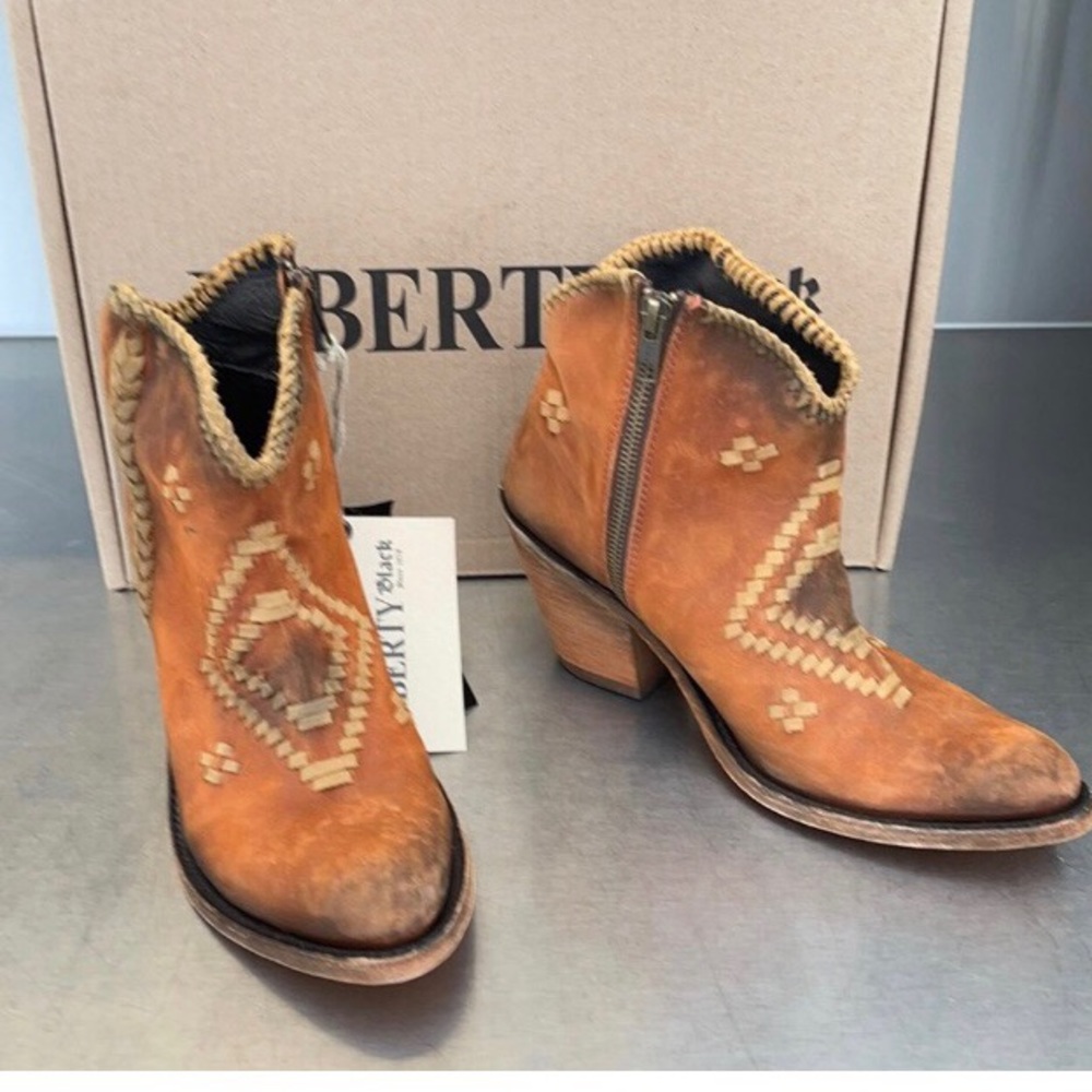 Liberty Black Leather ankle Boots